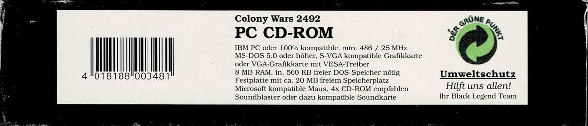 Spine/Sides for Colony Wars 2492 (DOS): Bottom