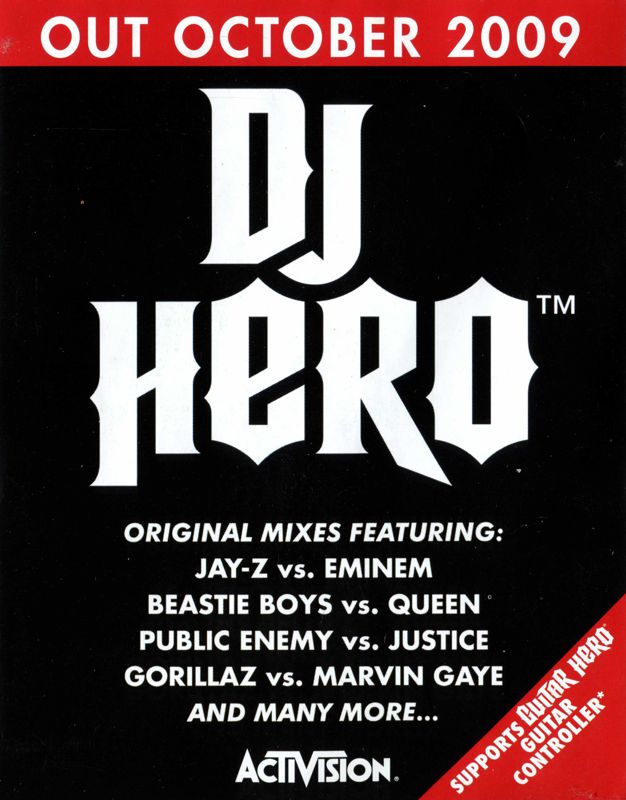 Extras for Prince of Persia (Xbox 360): DJ hero flyer - back