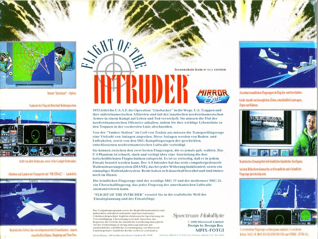 Back Cover for Flight of the Intruder (Amiga)