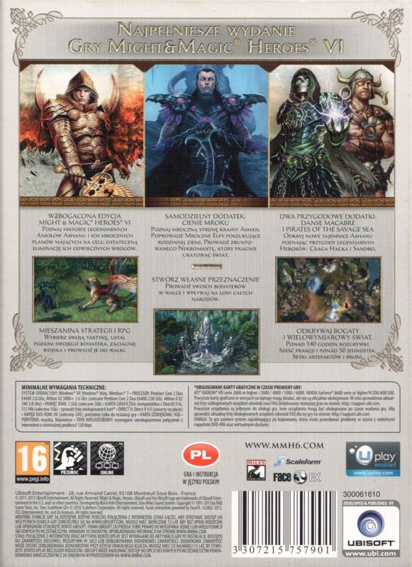 Back Cover for Might & Magic: Heroes VI - Complete Edition (Windows) (Ubisoft Exclusive release)