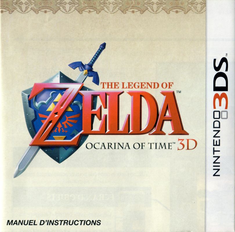 Manual for The Legend of Zelda: Ocarina of Time 3D (Nintendo 3DS): French