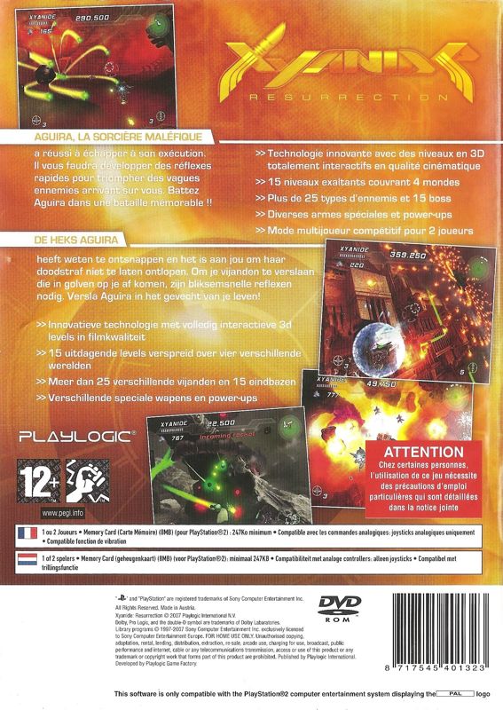 Back Cover for Xyanide: Resurrection (PlayStation 2)