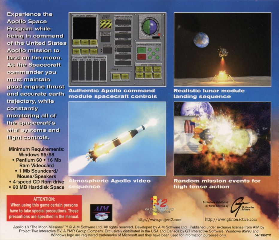 Other for Apollo 18: The Moon Missions (Windows): Jewel Case - Back