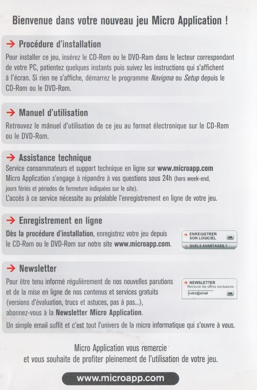 Inside Cover for Behind the Reflection (Windows) (1 Jeu par Jour release (Micro Application 2011)): Left