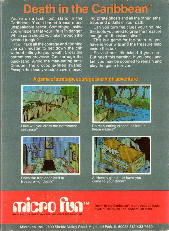 Back Cover for Death in the Caribbean (Commodore 64)