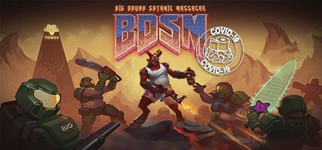 Front Cover for BDSM: Big Drunk Satanic Massacre (Windows) (Steam release): COVID-19 cover