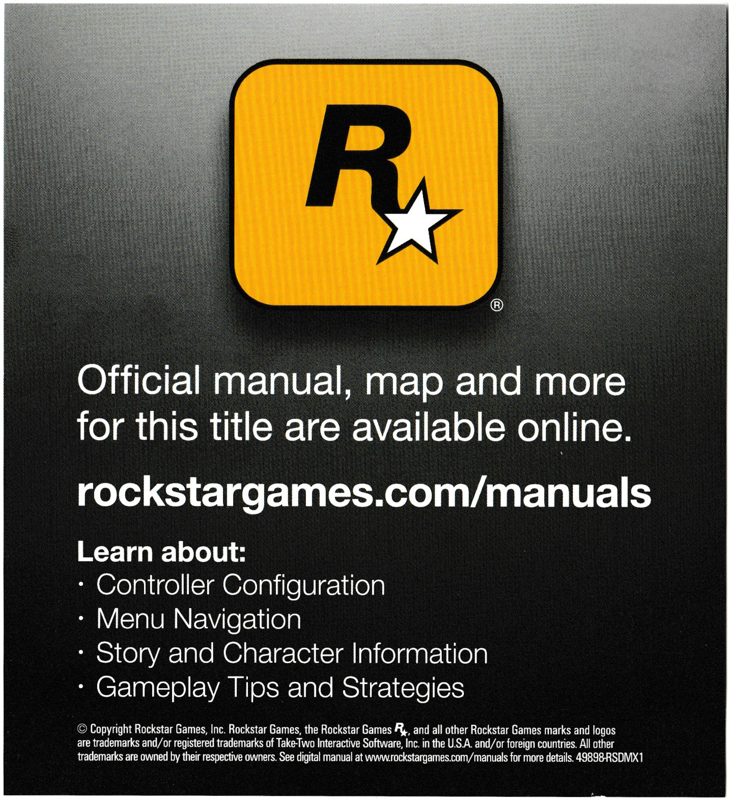 Advertisement for Red Dead Redemption: Game of the Year Edition (Xbox 360) (Xbox One Backwards Compatible re-release): Rockstar Website Pamphlet (front)