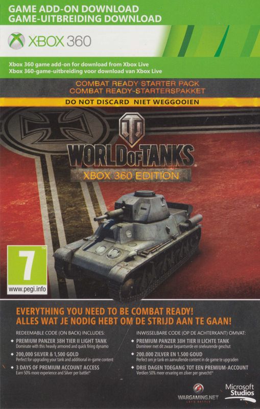 Other for World of Tanks: Xbox 360 Edition - Combat Ready Starter Pack (Xbox 360): DLC voucher (front)