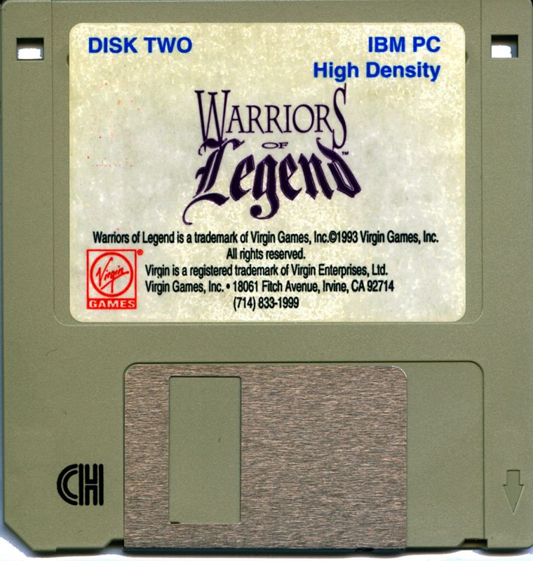 Media for Warriors of Legend (DOS): Disk Two