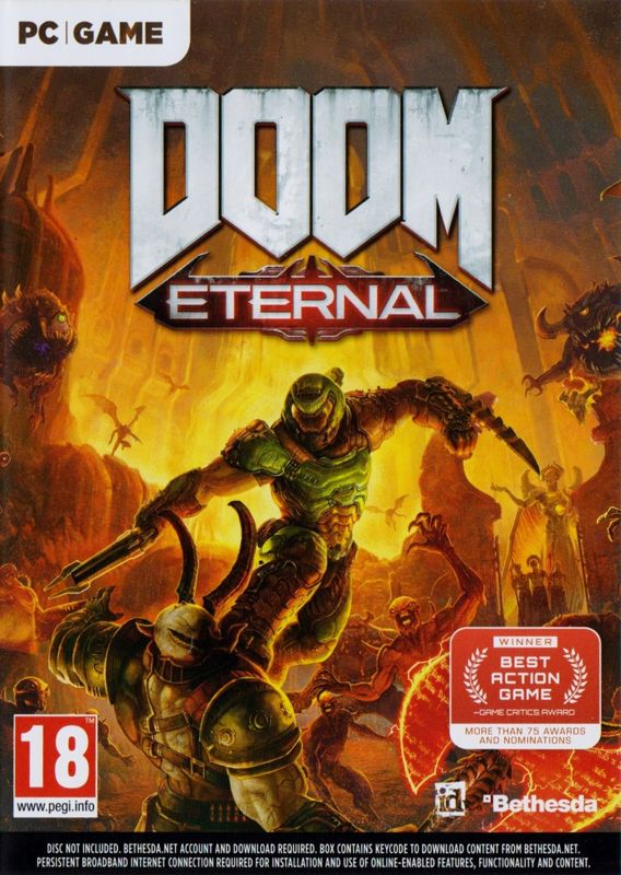Front Cover for Doom Eternal (Windows) (Download code in Box)