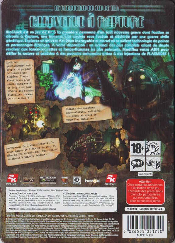 Back Cover for BioShock (Windows)