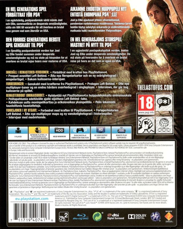 Buy The Last Of Us Remastered - PS4™ Disc Game