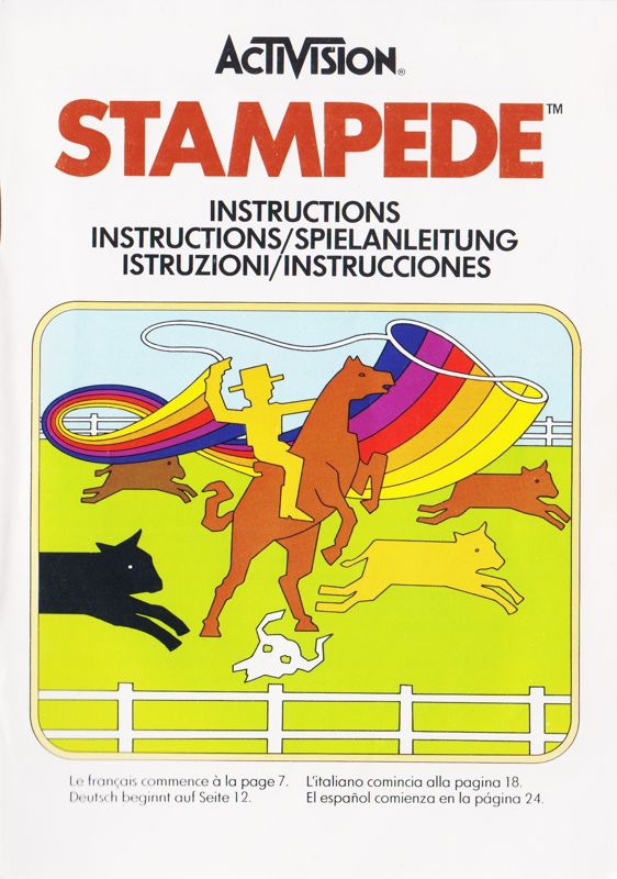Manual for Stampede (Atari 2600): Front