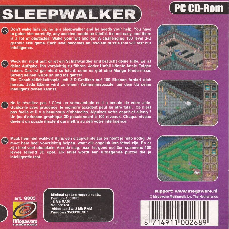 Back Cover for Sleepwalker (Windows)