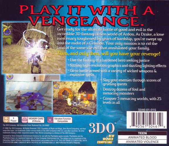 Back Cover for Crusaders of Might and Magic (PlayStation)