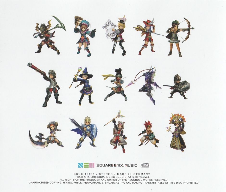 Soundtrack for Final Fantasy Explorers (Collector's Edition) (Nintendo 3DS): Jewel Case - Back