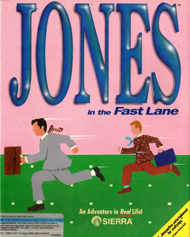 Front Cover for Jones in the Fast Lane (DOS) (Dual media release)