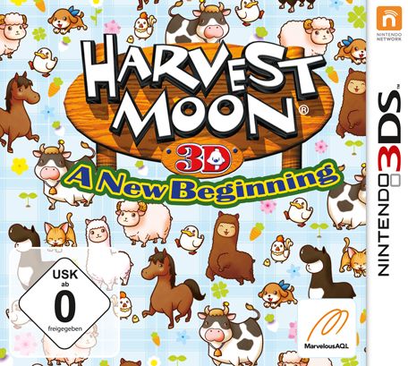 Front Cover for Harvest Moon 3D: A New Beginning (Nintendo 3DS) (download release)