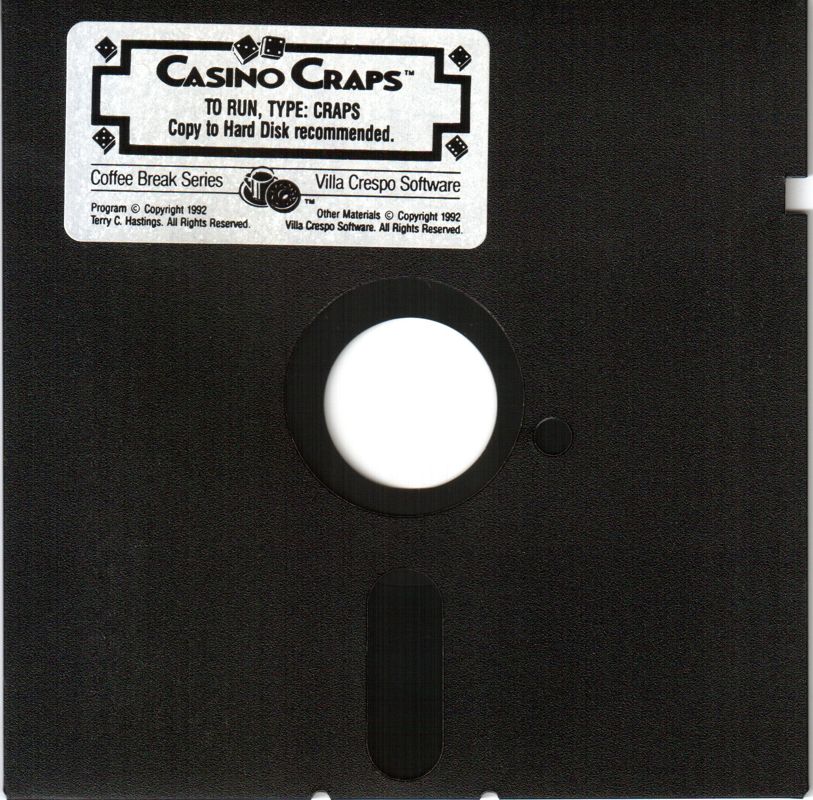 Media for Casino Craps (DOS): Disk 5.25"
