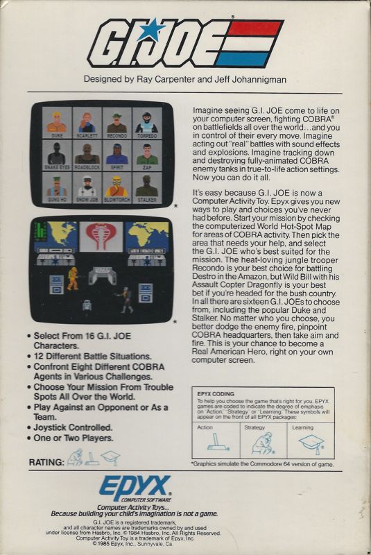 Back Cover for G.I. Joe: A Real American Hero (Apple II)