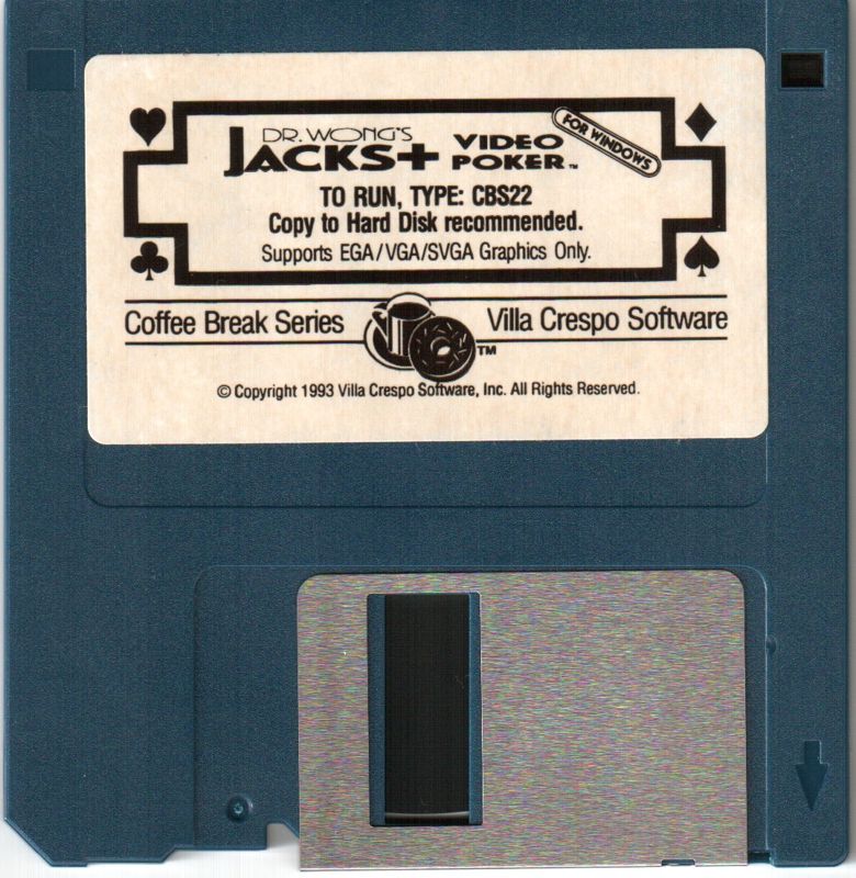 Media for Dr. Wong's Jacks+ Video Poker for Windows (Windows 3.x)