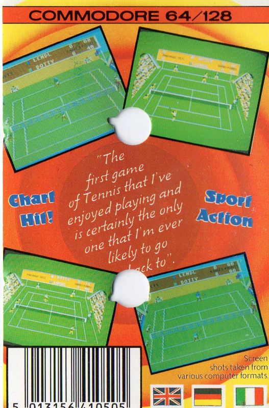 Back Cover for Tournament Tennis (Commodore 64) (Hit Squad budget release)