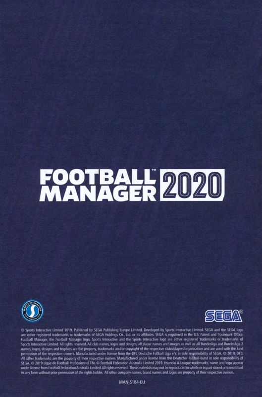 Manual for Football Manager 2020 (Windows): Back