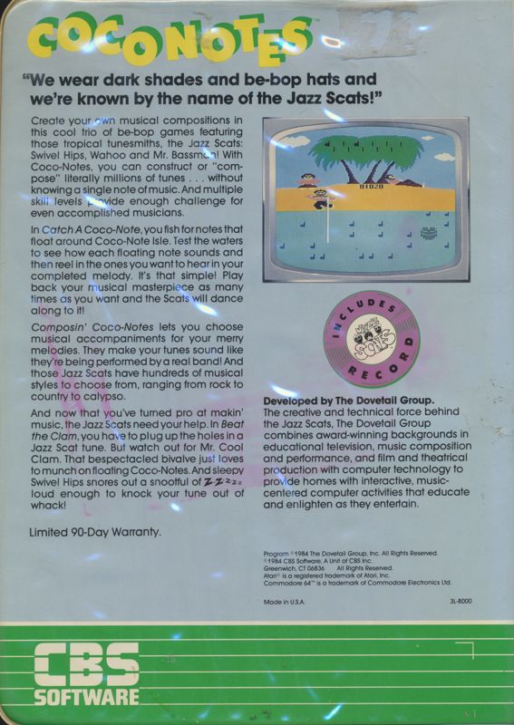 Coco Note Pages Coco Notes cover or packaging material - MobyGames