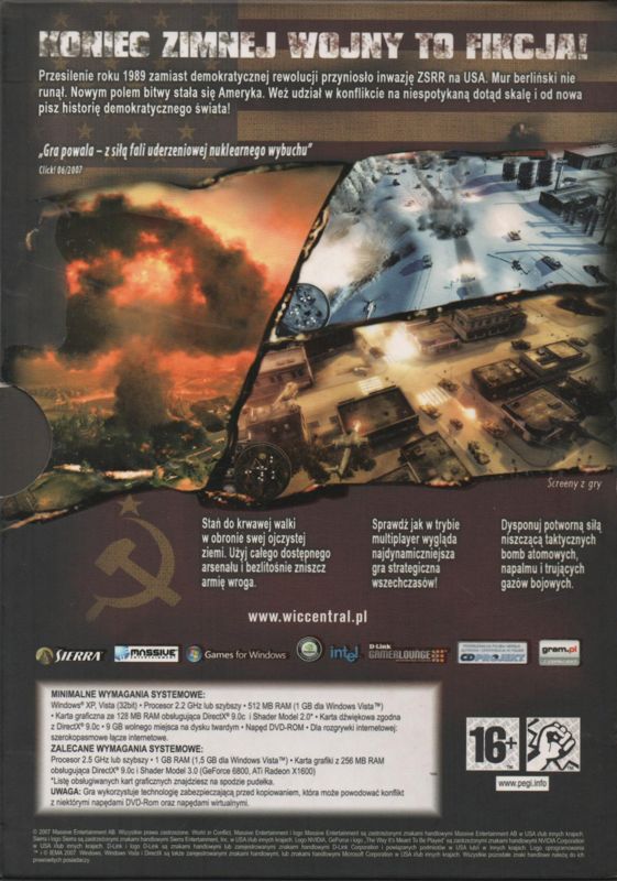 Back Cover for World in Conflict (Windows)
