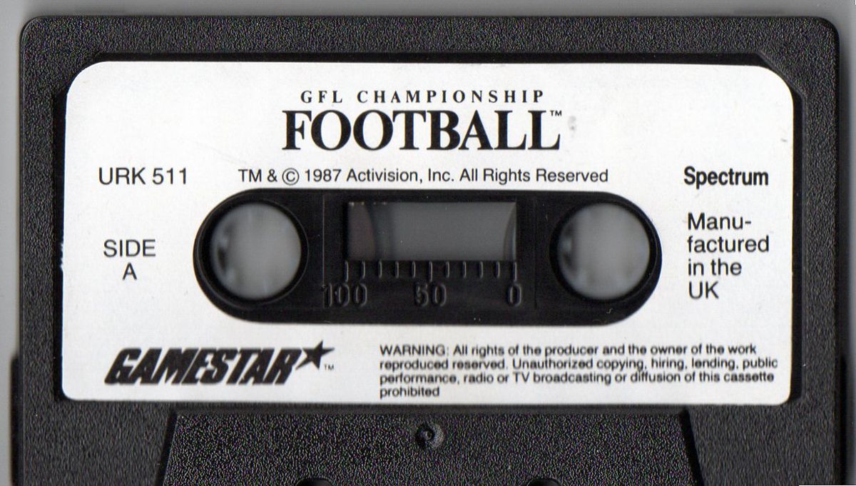 Media for GFL Championship Football (ZX Spectrum)