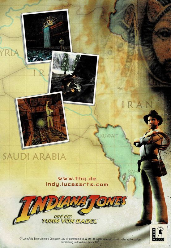 Manual for Indiana Jones and the Infernal Machine (Windows) (First release): Back
