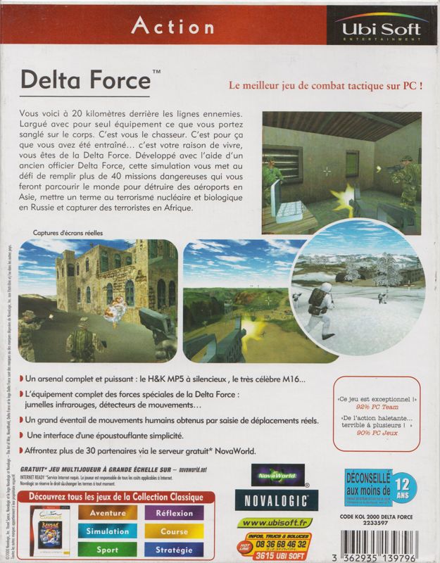 Back Cover for Delta Force (Windows) ("Collection Classique" release (Ubi Soft 2000))