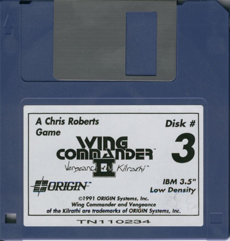Media for Wing Commander II: Vengeance of the Kilrathi (DOS): Disk 3