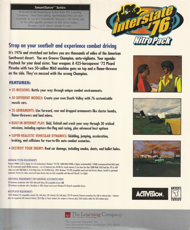 Back Cover for Interstate '76: Nitro Pack (Windows) (Smart Saver release)