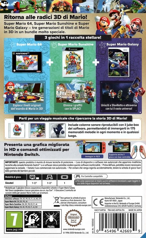Back Cover for Super Mario 3D All-Stars (Nintendo Switch)