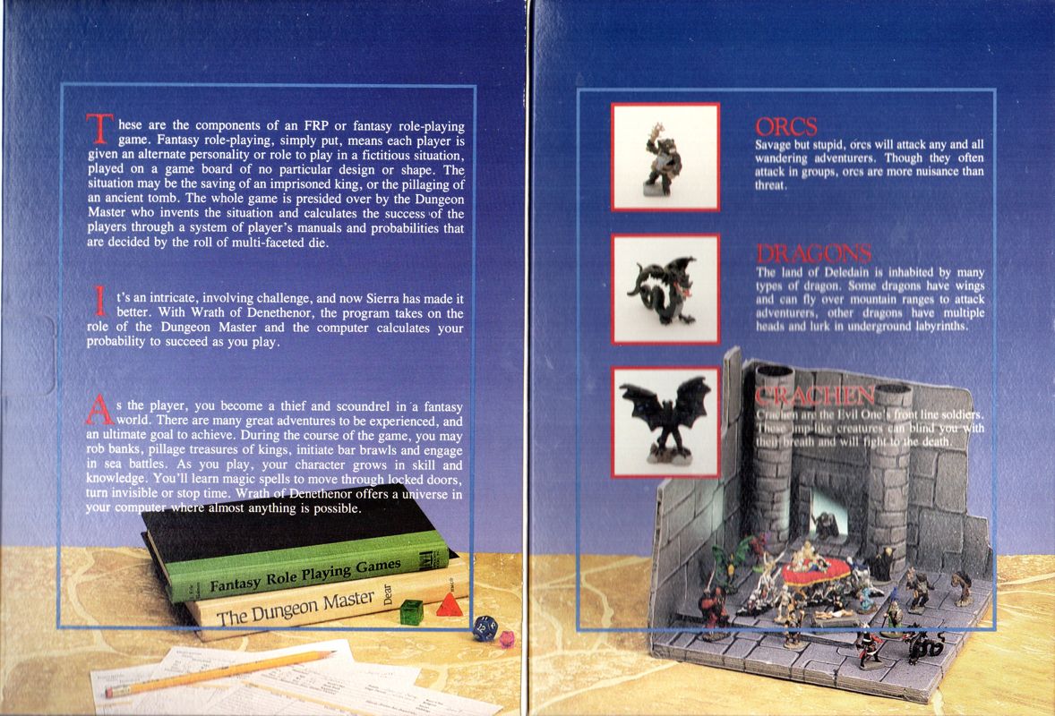 Inside Cover for Wrath of Denethenor (Apple II)