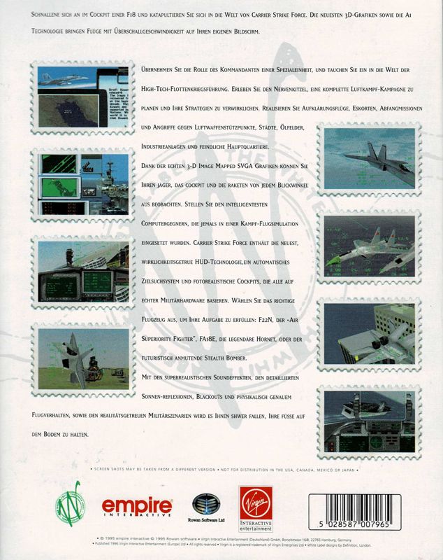Back Cover for Navy Strike (DOS) (The White Label Release)
