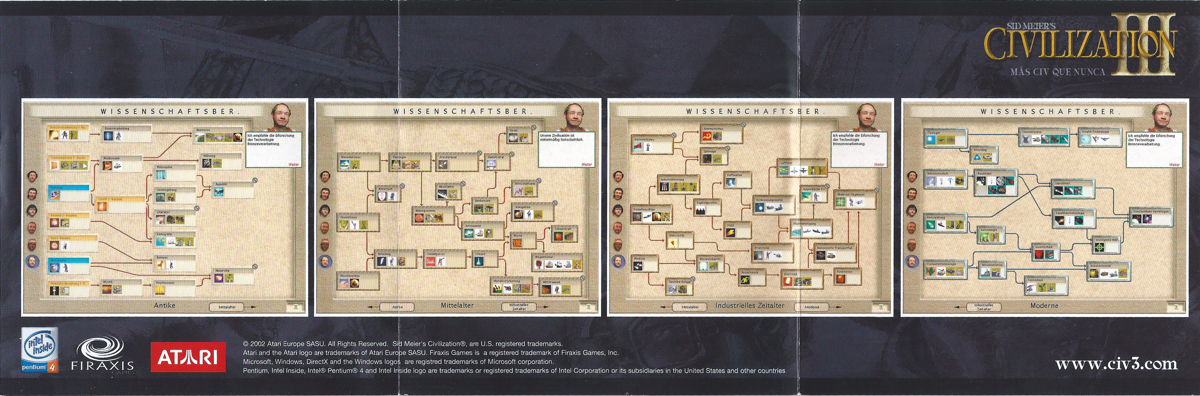 Reference Card for Sid Meier's Civilization III: Complete (Windows): Civilization III - Side 1