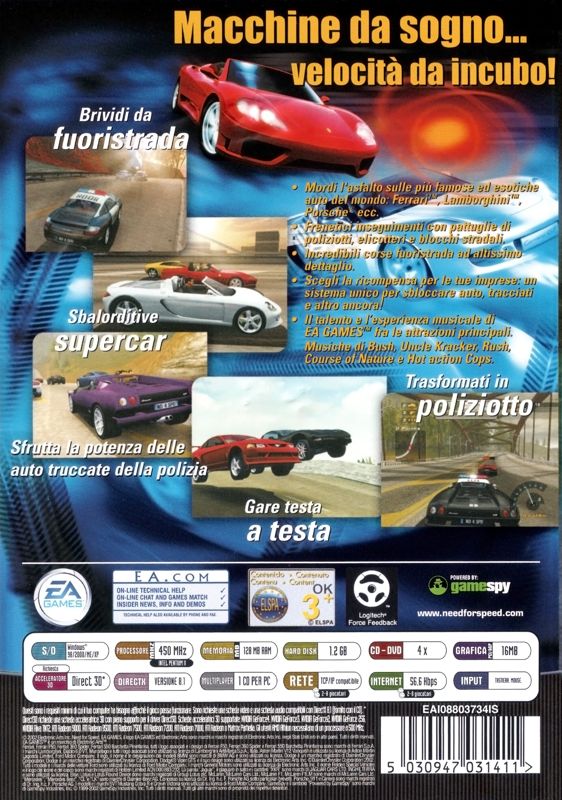 Back Cover for Need for Speed: Hot Pursuit 2 (Windows)