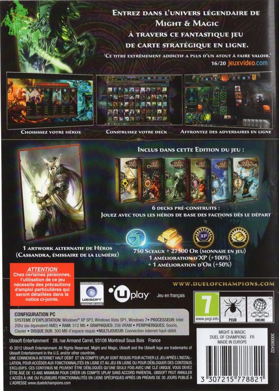Back Cover for Might & Magic: Duel of Champions (Windows)