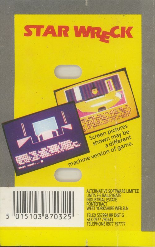 Back Cover for Star Wreck (ZX Spectrum)