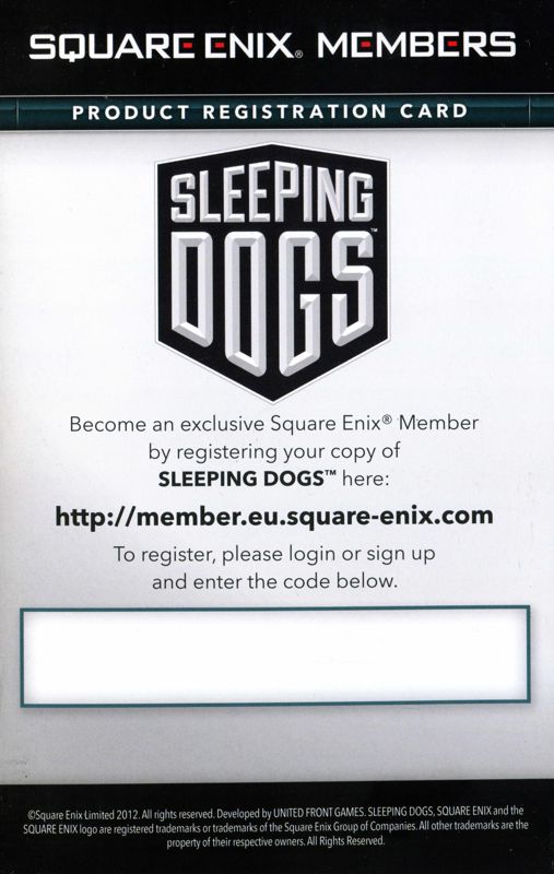 Extras for Sleeping Dogs (Xbox 360) (Alternate release): DLC flyer - front