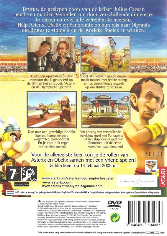 Back Cover for Asterix at the Olympic Games (PlayStation 2)