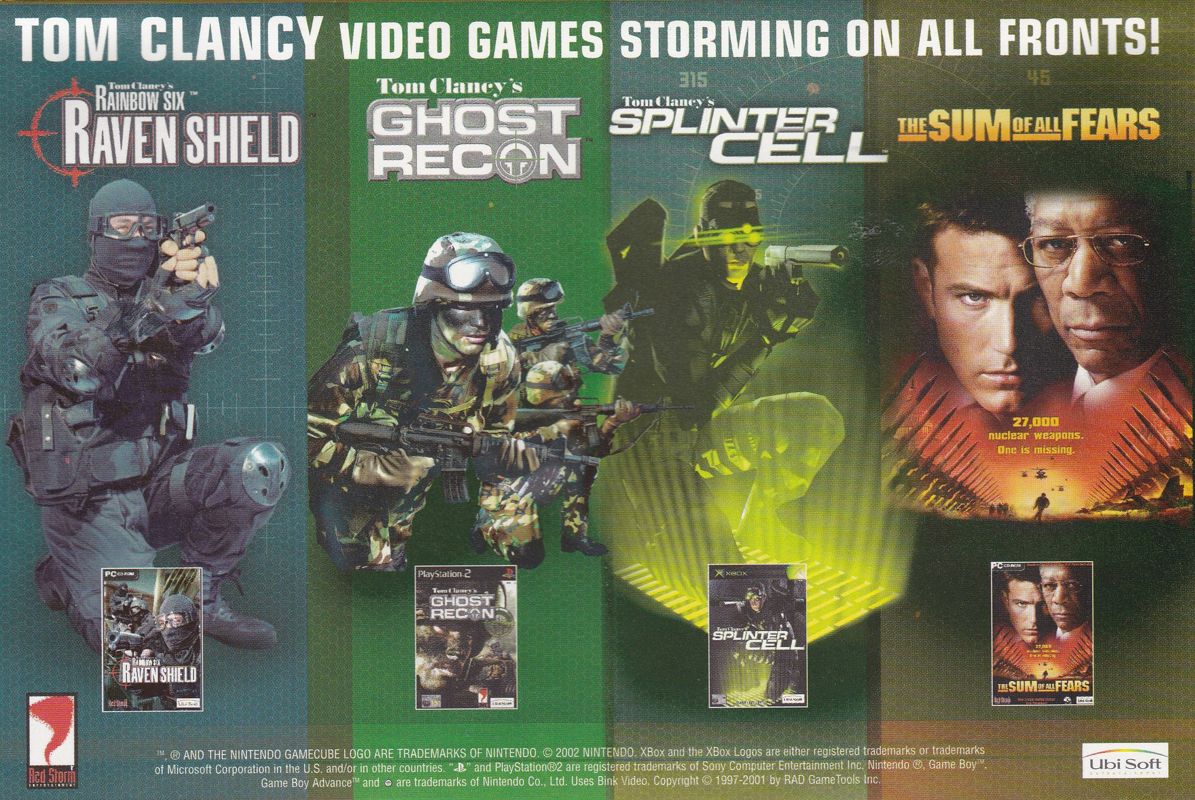 Advertisement for Tom Clancy's Ghost Recon: Gold Edition (Windows): Front panel of a double sided foldout - three panels per side - present in both DVD cases