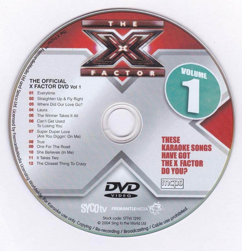 Media for The X Factor: The Official Karaoke DVD - Volume 1 (DVD Player)