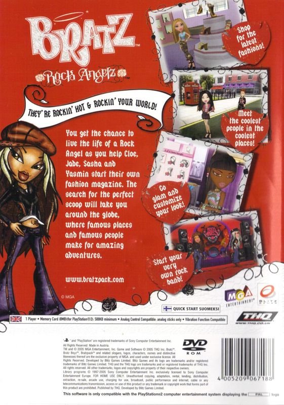 Back Cover for Bratz Rock Angelz (PlayStation 2)