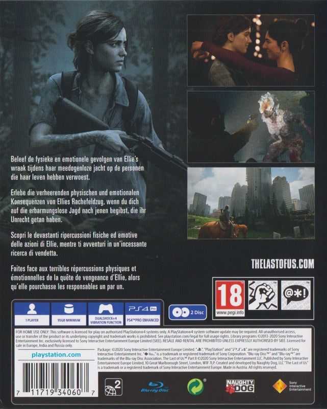 Back Cover for The Last of Us: Part II (PlayStation 4)