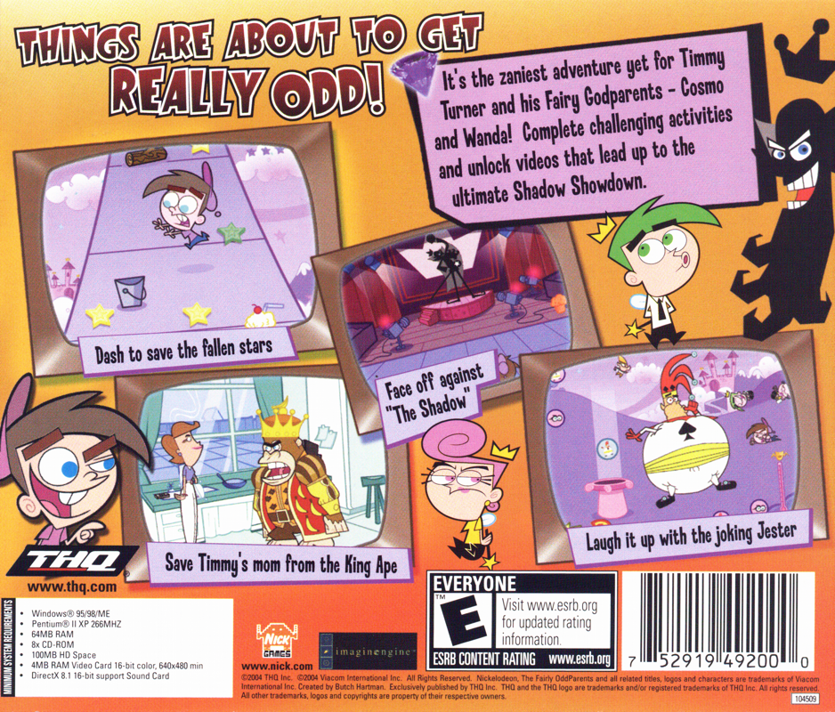 Other for The Fairly OddParents!: Shadow Showdown (Windows): Jewel Case - Back