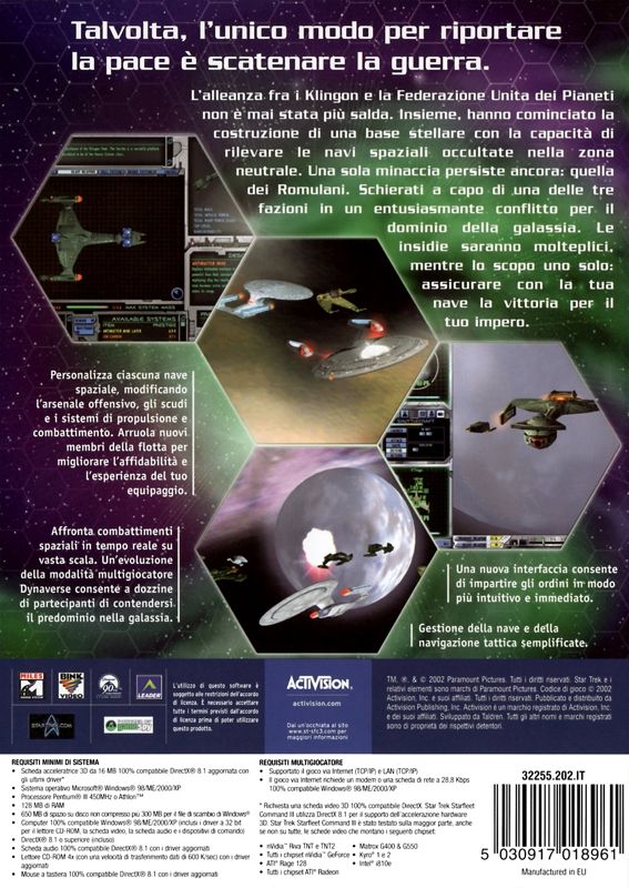 Back Cover for Star Trek: Starfleet Command III (Windows)
