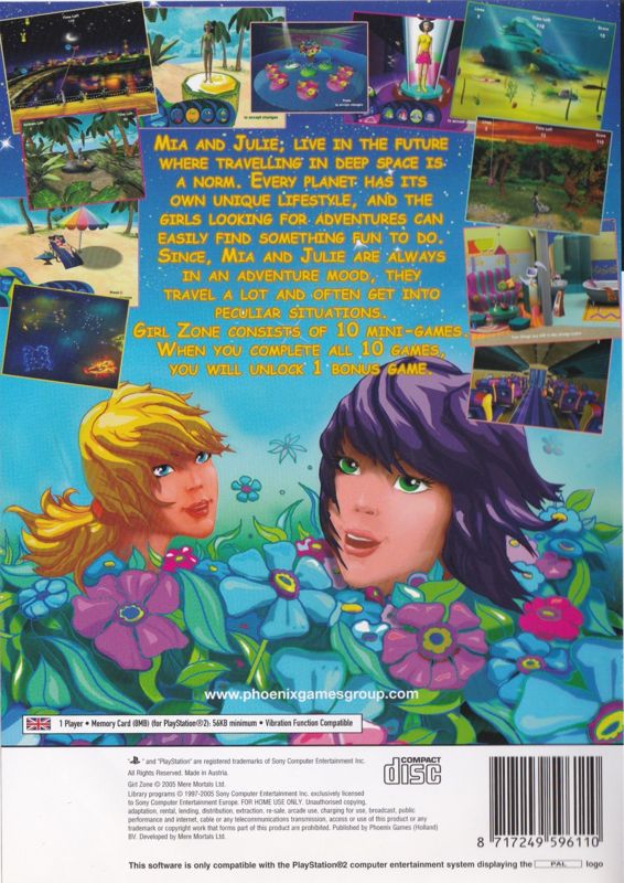 Back Cover for Girl Zone (PlayStation 2)